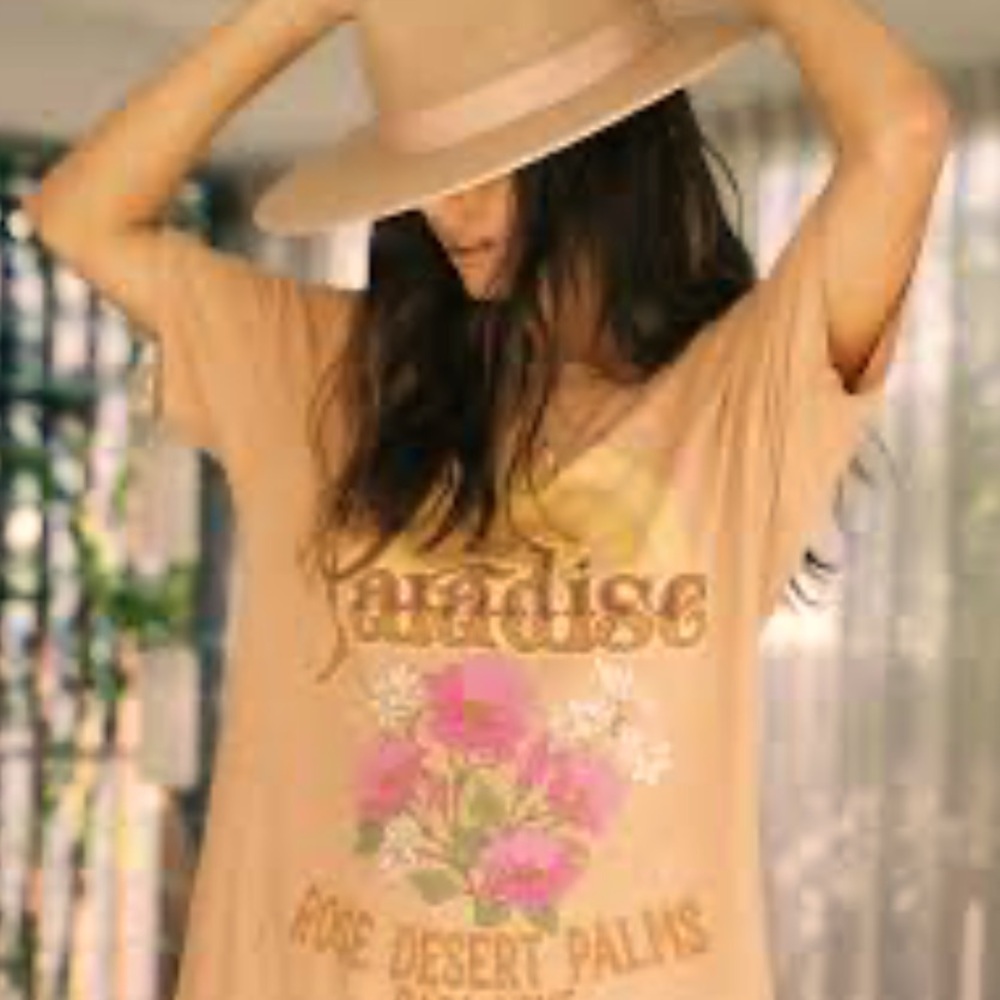 Spell Paradise Floral Tee in Tan - L - NWT - Picture 12 of 12